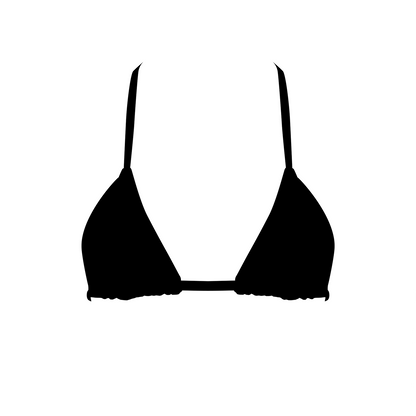 Navy - Classic Ruched Triangle Bikini Top